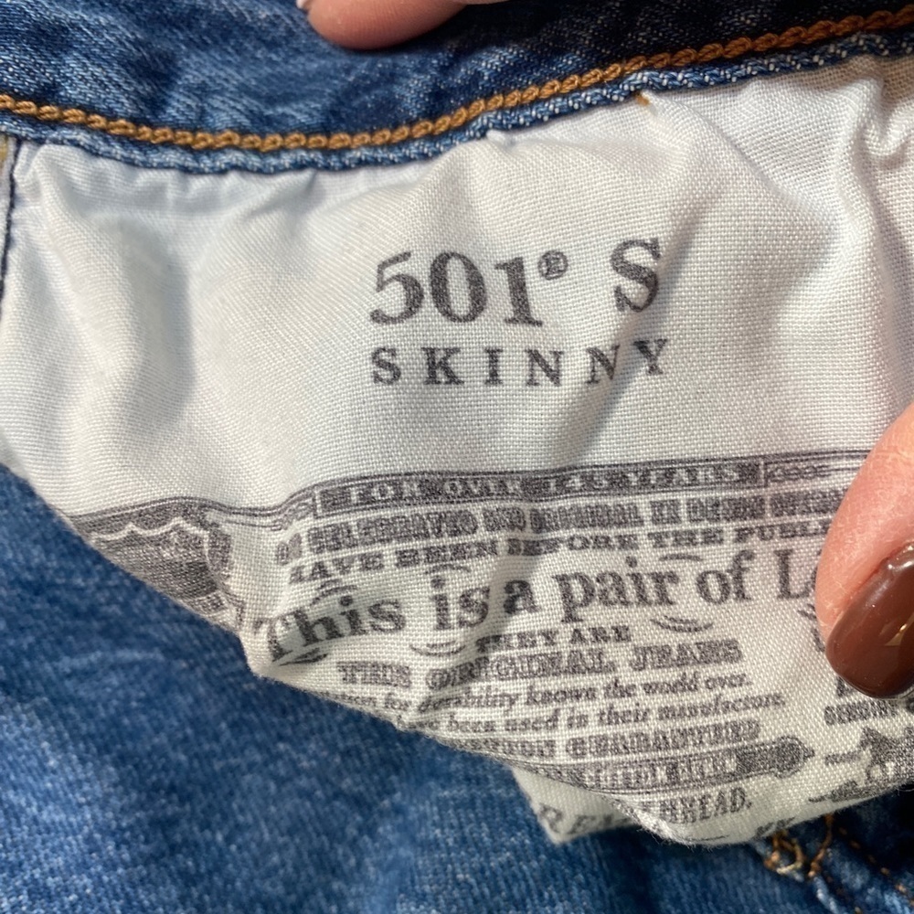 LEVI’S 501 Distressed Skinny Ankle Jeans Size 27 - Picture 5 of 8